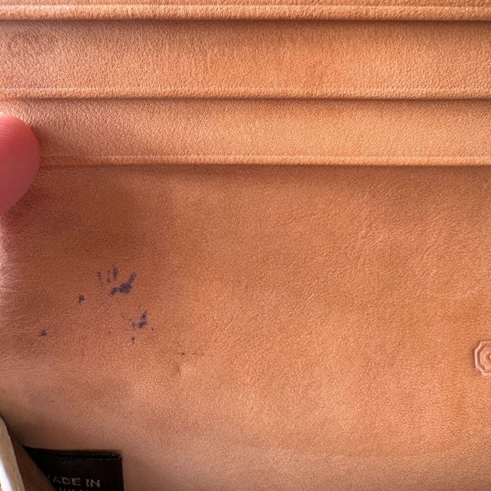 Coach Orange Signature Jacquard Trifold Wallet | Checkbook Clutch - Picture 8 of 11